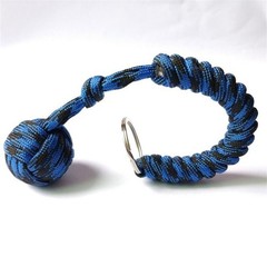 Keychain Strength Paracord Black Monkey Fist Hiking With Steel Outdoor Ball