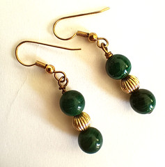 Adajio Left Hand Studio by Sienna Sky Earrings 14k Gold Filled Malachite Beads