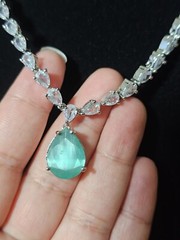 Bollywood Indian Pakistani American Diamond AD cubic zircon CZ necklace earring