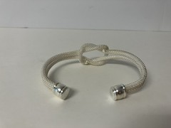 Vtg Sterling Silver 925 Twisted Knot Cable Cuff Bracelet Open Back 6.5’’ 15.592g