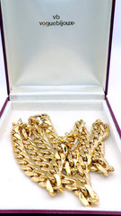 Amazing VOGUE BIJOUX VB Signed GOLD TONE Chain Link 32″ Necklace 156.3 Gr 10.5mm