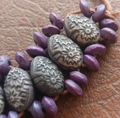 Handmade Job’s Tears Seed Bracelet Anklet Natural Organic Cuff Boho Purple
