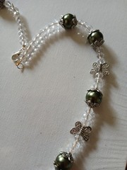 Beautiful Handmade 21″ Glass And Metal Beaded Necklace New