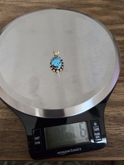 Marty Monte Navajo 14k Signed Turquoise Pendant. 6 Grams