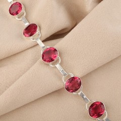 Wedding Bracelet Pink Tourmaline Natural Gemstone 925 Sterling Silver bracelet