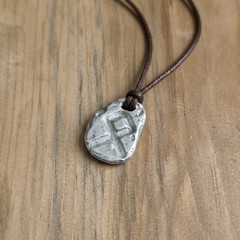 Othala Rune Pendant ᛟ [RAW FINISH] ᛟ Pewter Talisman for Ancestry & Heritage