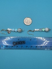 Artisan Made Signed Natural Faceted White Jade Moonstone Quartz SS 925 Earrings