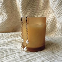 Freshwater Pearl Dangle Drop Earrings in Gold Tone, Bridal Jewelry, Gift for Her
