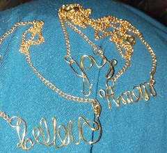 14k Gold Filled GF Joy Word Wire Pendant Plate Chain Necklace Name Bible Verse