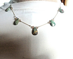 Beautiful Ruby in Fuchsite Necklace 925 Sterling Silver Artisan 17″ length