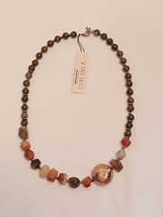 NWT Peyote Bird Agate Quartz Beads Nuggets Gemstone Chunky Necklace 18.5″