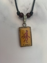 El Diablito Necklace Vintage. Cord Necklace With Beads For Adjustments