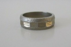 Hammered Brushed Silver Tungsten Wedding Ring Style Size 7 Unisex AZJ