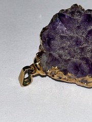 Amethyst Geode Pendants Group of 3 Amethyst Pendants