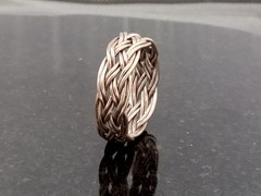 Size 10 Antique Brass Sailor Turks Head Knot Ring Hand Tied made
