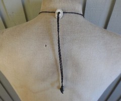 Secret Stash Necklace Gold Sheen Obsidian Inlay Elk Antler Onyx Deer Antler Tips