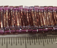 Handcrafted United States Purple Art Glass Wide Bead Filigree Clasp 7″ Bracelet
