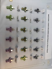 Murano Glass Millefiori Cross Necklace 925 Silver Bail Plated Chain (MC01)