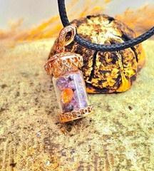 Nature Super Seven Crystal Chips Bottle Pendant Necklace