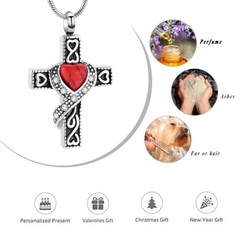 Cross Cremation Jewelry for Human Ashes Stainless Steel Urn Necklace Ashes Gifts
