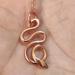 1 Pc Pure Copper Healing Spiral Snake Pendant Locket, Jewelry, Spiritual Kriya