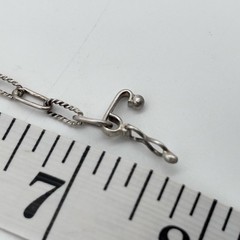 Delicate Artisan Crafted 950 Sterling Silver Bracelet 7” Paper-Clip Figaro Chain