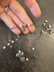 Artisan Silver, Crystal And Pearl Long 30 In