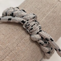 Black White Braided Paracord Bracelet Adjustable Sliding Knot String Gorpcore