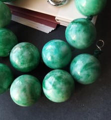 Large 16mm/18mm/20mm green jade stone Beads Necklace,bracelet,man woman jewelry