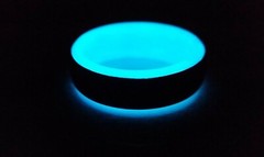 Carbon Fiber Blue Glow Ring-Made in USA- sizes 4-16