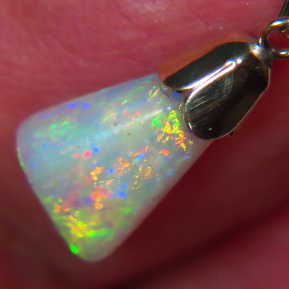1.7c COOBER PEDY OPAL NECKLACE 9k YELLOW GOLD PENDANT HT OCA19307