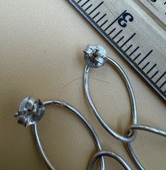 Four Hoop Circles Dangle Earrings 925 Sterling Silver Handmade 3” Long