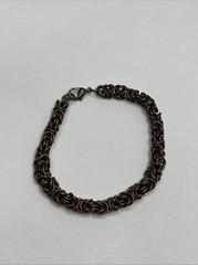 Vintage, Copper Chainmail Bracelet, Chain Links, Hook Clasp