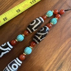 Tibetan Agate Dzi bead necklace 已開光一到九眼天珠
