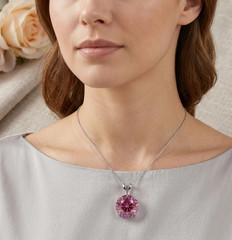 HUGE 8.00 Ct Certified Pink Diamond Pendant,FREE Tariffs &matching Studs