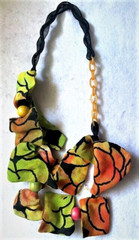 Nita Angeletti OOAK Art To Wear Fall Leaves Statement Necklace