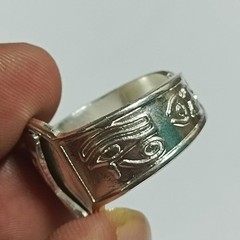 A silver-plated ring Egyptian pharaonic unique handmade piece of jewelry.