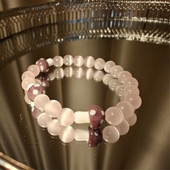 16CM Handmade 8mm glass bead bracelet with 3 fungus #13