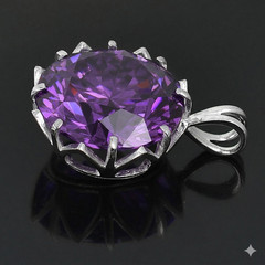 RARE 17 Ct Certified Purple Diamond Solitaire Pendant, Free Diamond Studs.