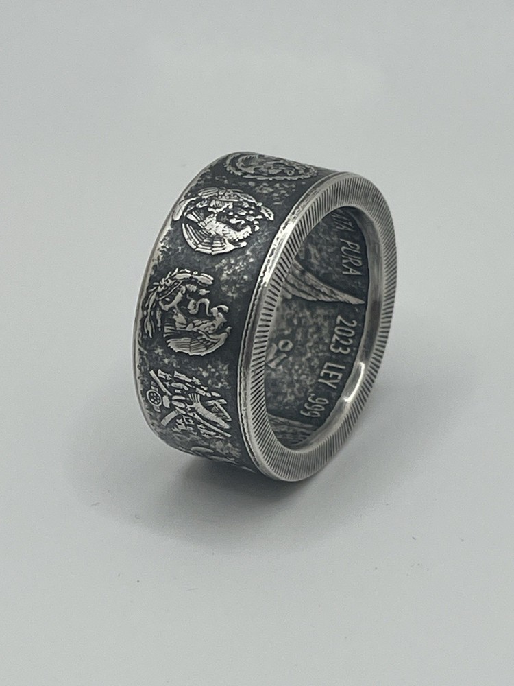 2023 Mexican Libertad Silver Coin Ring -. 999 Silver – Size 11