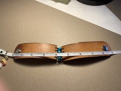 Leather Band Bracelet With Turquoise Beads Strong Snap Closure. See Pictures.