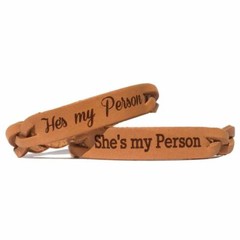He’s My Person, She’s My Person Leather Bracelets (Pair)