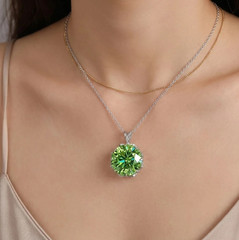 RARE 11.75 Ct Green Diamond Solitaire Pendant ,FREE Tariffs &matching Studs