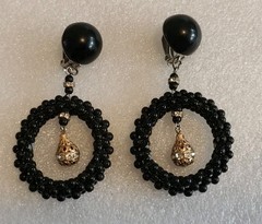Rare Earrings Clips Vintage 1980/90’s Diameter 1 5/8in Length 3 1/8in