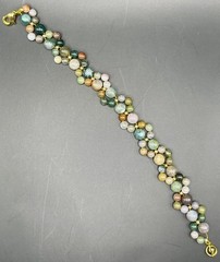 Handmade Beaded Bracelet. Marbled stone.