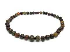 AMBER NECKLACE Gift Natural BALTIC AMBER Oval Round Beads Jewelry 25,3g 14722