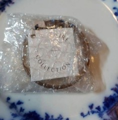 Chico’s Handmade Horn Bangle Bracelet Blue Beige Eco-friendly NWT RETIRED