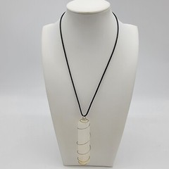 Handmade Himalayan Tibetan Clear Quartz Point Wire Wrapped Pendant Necklace