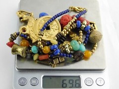 Mixed Materials Handmade Chinese Themed Pendant Necklace Multi Color Beads