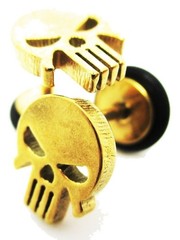 Skull Metal Cutout Stud Post Earrings – New – Pair! – 4 Colors to Choose From